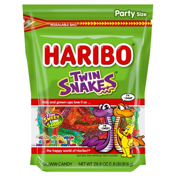 Haribo HARIBO Gummi Candy, Twin Snakes Sweet & Sour Gummy