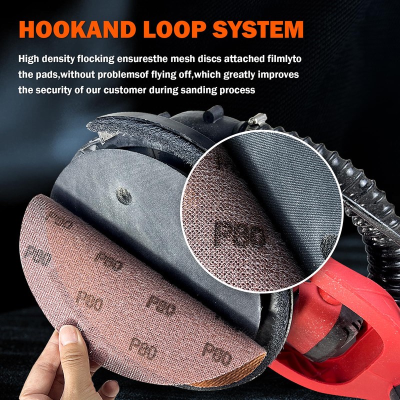 Huzeew 15 Pcs Mesh Abrasive 9 Inch Drywall Sander Sandpaper