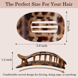 6Pcs Flat Hair Claw Clips, Lay Flat Hair Clip for Women, Strong Hold Hair Claw Clips, Curved Design Claw Clip for Thin, Thick, Curly Hairs, Hairs Accessories for Women and Girls Daily Styling