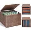 Extra Large Decorative File Box Wicker Seagrass File Basket Organizer