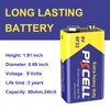 PKCELL 9V Battery Carbon Zinc for Smoke Detectors 6F22 Battery,