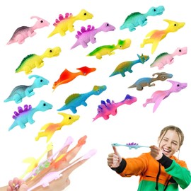 xlwen Slingshot Dinosaur Toy, Pack of 20, Flying Finger Dinosaur, Dinosaur Toy Party Toy, Toy Dinosaur Toy for Children, Teenagers, Funny Toy for Children, Random Colour