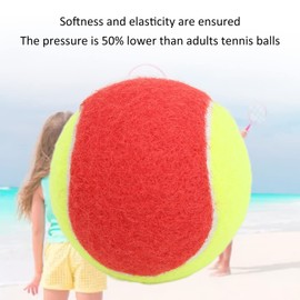 Kids Tennis Balls 6 Pack Low Compression Stage Tennis Ball Plush Natural Rubber Elastic Waterproof Balls for Youth Beginners Practice Training