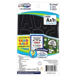 ArtSkills Black Vinyl Poster Letter Stickers and Numbers, 1-Inch and 2-Inch, Assorted, 250-Count (PA-1349)