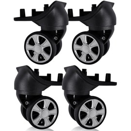 Tobeso-Nuoze 4 Stück Kofferrollen Ersatzrollen Ersatzräder für Koffer Reparatur 360°Drehbare Koffer Ersatzrollen mit 4 Befestigungslöchern L330