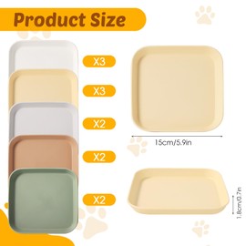 Vikcvcsc Pack of 12 Cat Bowls, Feeding Bowls, Flat Cat Bowls, Square Cat Bowl Set, Colour Cat Plate, Cat Bowl, Cat Bowl for Kittens and Short-Legged Cats