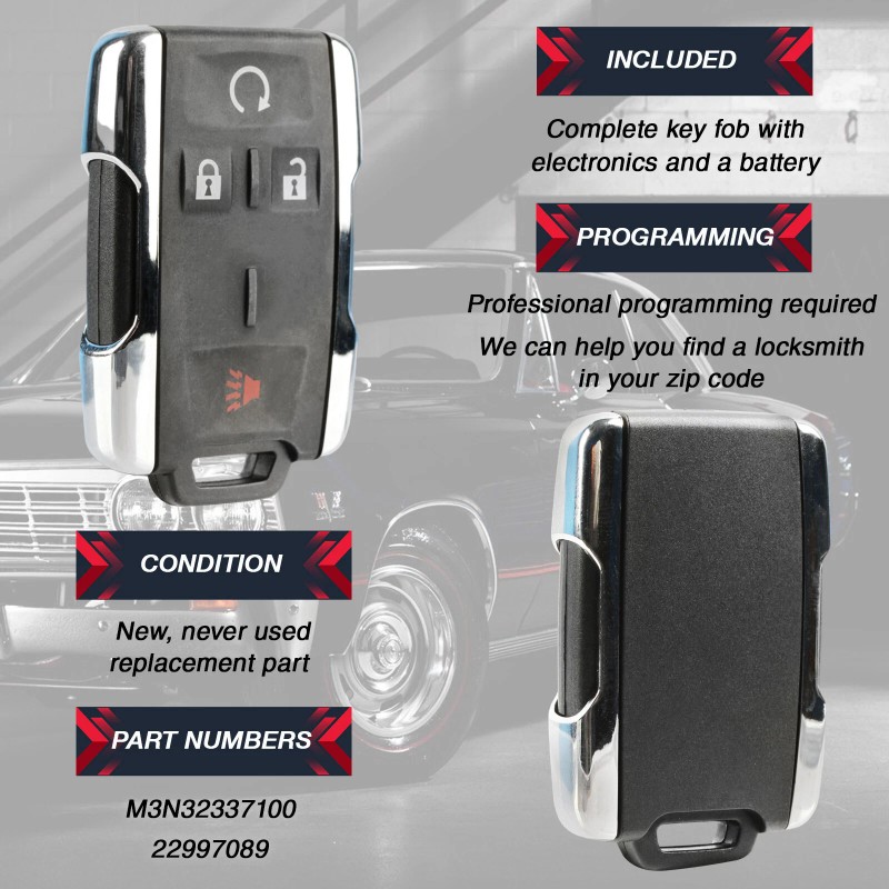 RemoteStop Remote 4BTN Car Key Fob for 2014 2015 2016