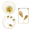 3 Pcs Gold Metal Wall Decor Golden Leaf Wall Hanging