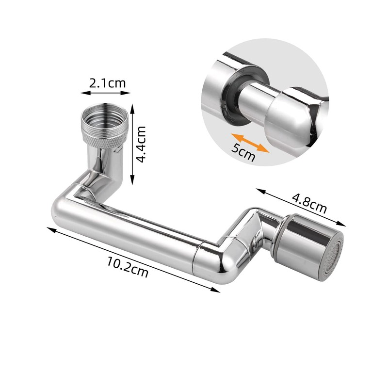 Hibbent Tap attachment, 1440 degree rotating multifunctional extension tap, water-saving