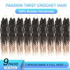 Passion Twist Crochet Hair Pre Looped, 12 Inch 9 Packs
