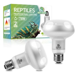 REPTI HOME Intense Reptile Heat Lamp Bulbs -2 Pack 50W,Intense Reptiles & Amphibians UVA Basking Spot Lamp Bulb,Simulate Natural Sunlight Reptile Daylight Heat Bulb for Bearded Dragon, Snake