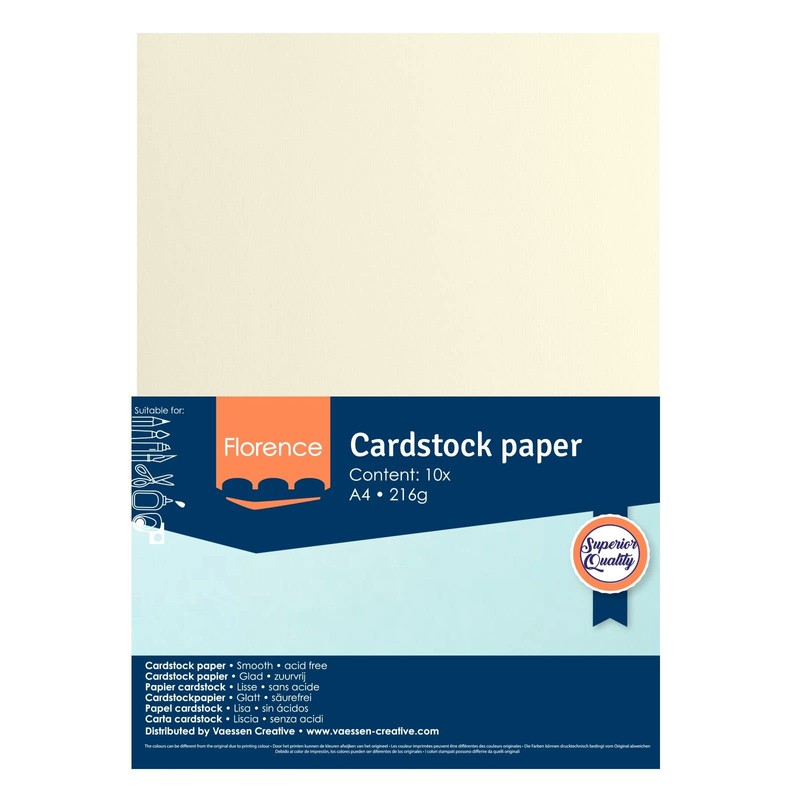 Florence Cardstock Smooth - Coloured Card Making Supplies A4 -