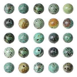 AD Beads 8mm Natural Round Loose Beads 110 Pieces, for Making 108 Mala Prayer Beads Necklace, Bracelet & Yoga Meditation, Jewelry Design (African Turquoise)