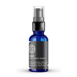 C60 - Suero facial antienvejecimiento de 1.0 fl oz con ácido hialurónico, células madre vegetales, péptidos, vitaminas B + C y complejos antienvejecimiento de arrugas para hombres y mujeres hechos con ingredientes orgánicos