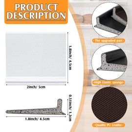 Jetec 6 Peices Self-Adhesive Door Corner Seals, Gap Filler Seal Strip Weather Stripping Draft Stopper Door Frame Seal Corner Foam for Weather Protection Isolation of Noise(Black, White, Brown)