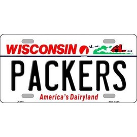 LP-2064 Wisconsin State Background License Plates- Packers