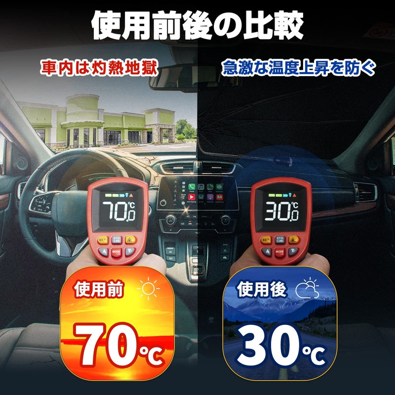 JOYTUTUS Sunshade Car Front Umbrella Sun Shade Windshield Delica d5