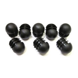 7/8 Inch Round Plastic End Cap (for Hole Size from 23/32 to 13/16, Including 3/4 inches), Furniture Finishing Plug (Spherical, Black, 8)