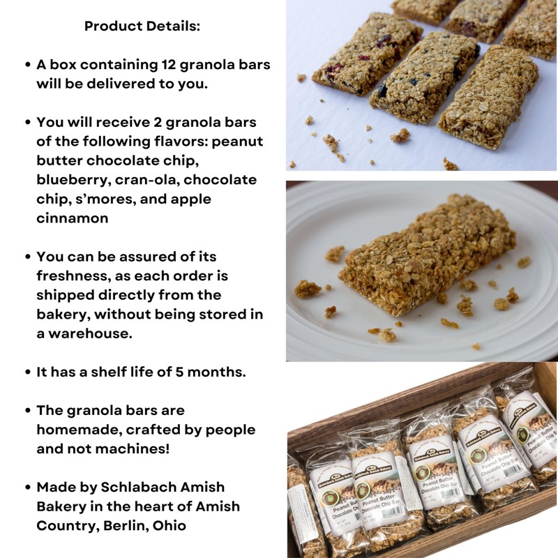 Schlabach Amish Bakery Soft & Chewy Granola Bars, Case Pack