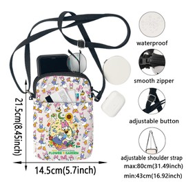 KEYCHIN Funny Duck Crossbody Bag Cartoon Lover Gifts Flower＆Garden Shoulder Bag Duck Cartoon Merchandise, Pink Duck-cb