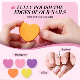 MelodySusie MelodySusie Heart Shape Mini Nail Buffer Block,100/180 Grit Double-Sided Sponge Nail File,Professional Nail Polishing Tools for Shaping and Smoothing,Suitable for Manicures and Pedicures,50 Pcs