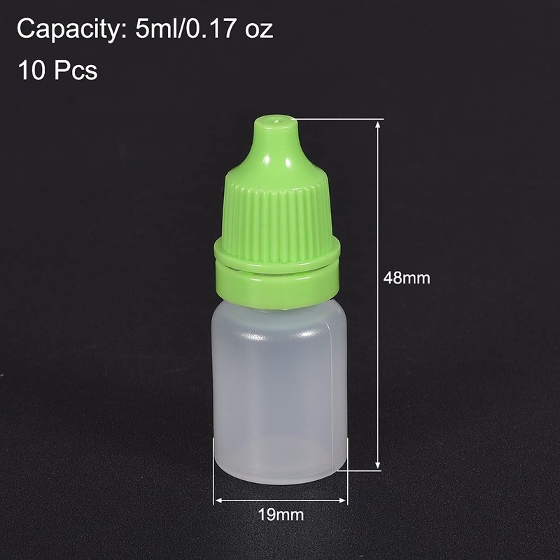 uxcell Plastic Dropper Bottles, 5ml/0.17 oz Empty Squeezable Dropper Bottle