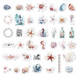 Cute Planner Stickers 80 pcs, Mini Aesthetic Marine Organism Sticker, Trendy Decals for Water Bottles, Phone Cases, Laptops, Calendars, Scrapbook, Bullet Journal, Album (Marine Organism Style)