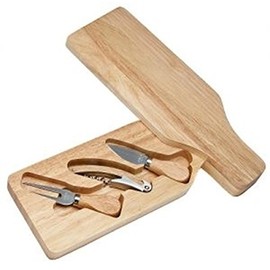 Franmara 1082-BX Bottle Shaped Wine and Cheese Set with 3 Knives and Cutting Board