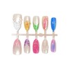 MouyouGlow 30 Pieces Press On Nails Short, Almond Colourful French