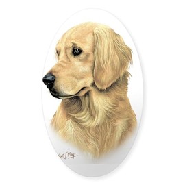 CafePress Golden Retriever 3 Oval Car Bumper Sticker