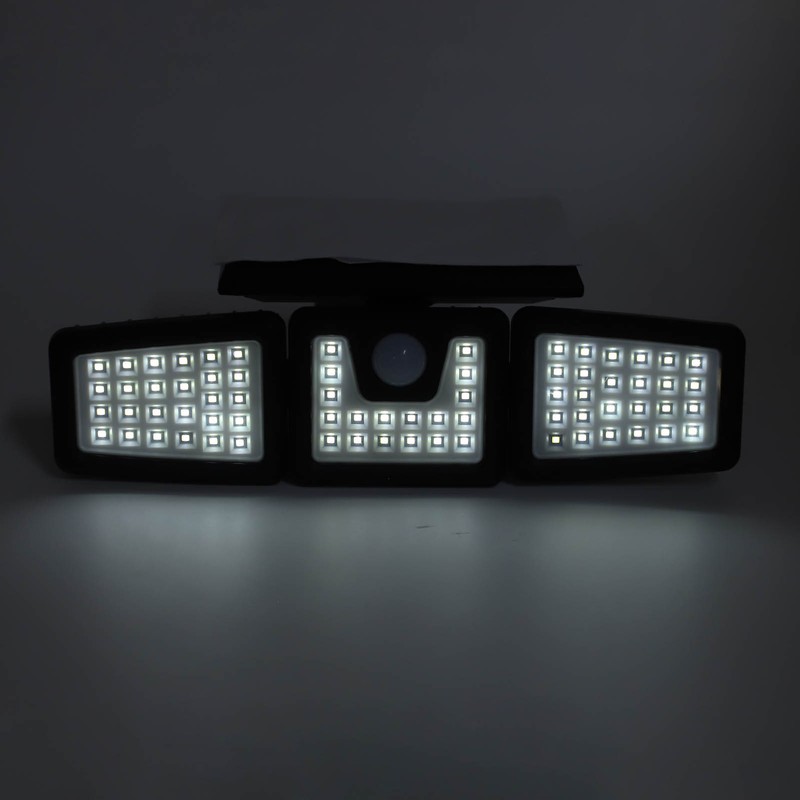 Outdoor Motion Sensor Light Solar Powered 3 Adjustable Heads IP65