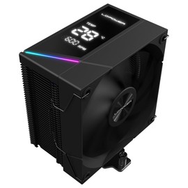 LC-Power DIGI LC-CC-120-DB6 CPU Cooler - Digital Display, 120 mm Fan, 6 x 6 mm Heatpipes, TDP 230 W, Copper Heatpipes & Base, Aluminium Fins, FDB Bearings, Intel & AMD Compatible