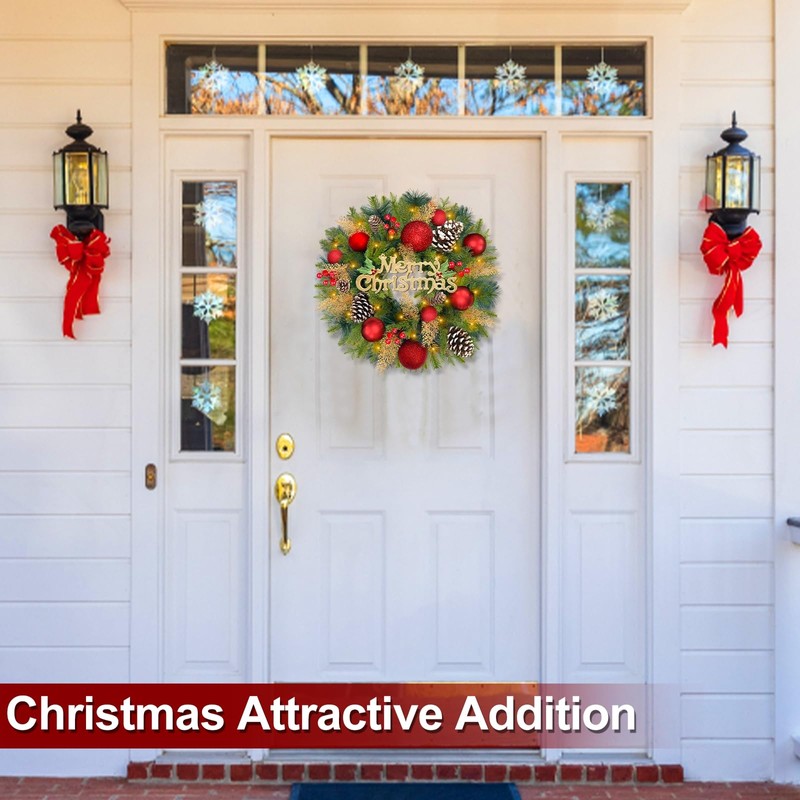 Thick & Timer 16 Inch 40 LED Christmas Wreaths for