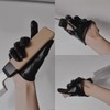 CINECE Gothic Punk PU Faux Leather Gloves, Black, Stylish, Dance,