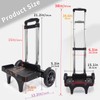 Folding Backpack Trolley with Large Solid Tank Wheels, Aluminum Alloy