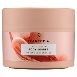 Plantopia Time to Spring Body Sorbet, 200 ml - Energising & Uplifting Ginseng & Lemongrass - Cruelty Free Vegan - Radiance Boosting & Anti-Ageing