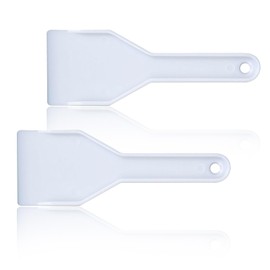 GVSS 2 x Ice Scrapers, Rigid Plastic Ice Scrapers, Practical Ice Scraper, Family Freezer Scraper, Ideal for Defrosting Fridge and Freezer, White