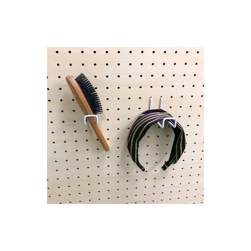 W Bar Hook for Perforated Boards, White, 90 P25 [1