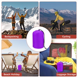 TIXIPEM Stuff Sack [1PCS] - Waterproof Outdoor Storage Sacks Use for Backpacking & Traveling & Hiking - [Purple-5 x 10 in/ 13 x 25CM] Ultralight Drawstring Bags