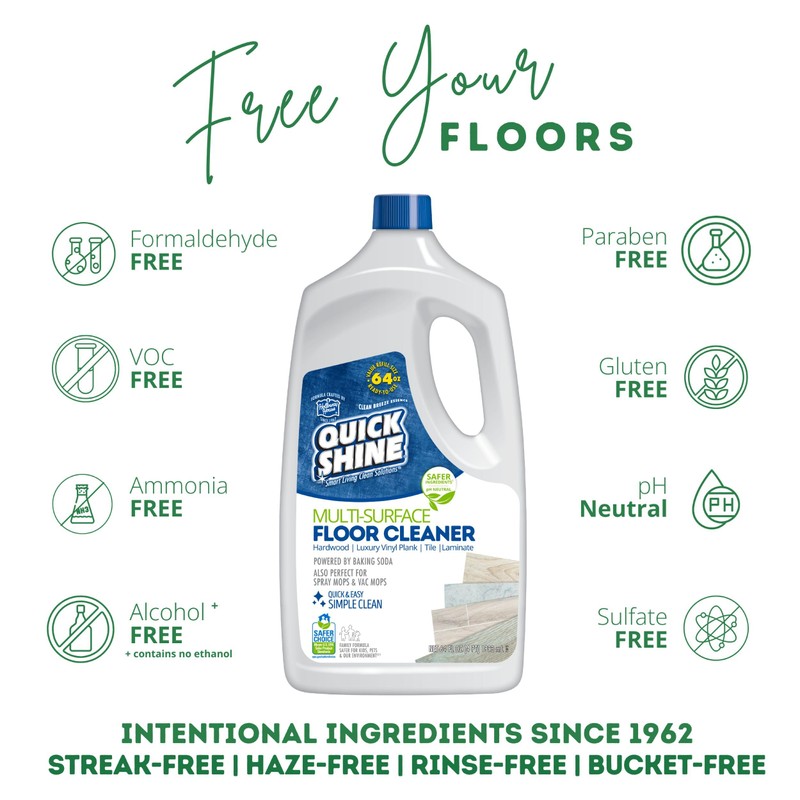 Quick Shine Multi Surface Floor Cleaner 64oz, 4Pk | Ready