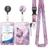 Purple Butterfly Card Holder ID ID Badge Removable Lanyard with