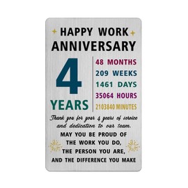 Richesele 4th Work Anniversary Card - Thank You 4 Years Work Gifts - Happy 4 Year 4th Work Anniversary Decorations