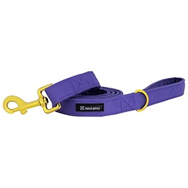 Maca Bates - Collar de perro con lazo, lazo para perro, 12 colores sólidos, collar ajustable para perros pequeños, medianos y grandes con hebilla de metal dorado (S, correa morada)