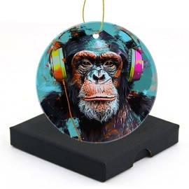 Christmas Ornament, Christmas Tree Decoration for Women,Men Family, Sister, Friend, 2.95in Christmas Ceramic Ornament - Gorilla Nature Pretty