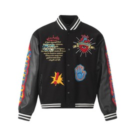 Cactus Pack Vintage Varsity Jacket Super star casual Loose Patchwork Jacket with Embroidered Flight Baseball jacket