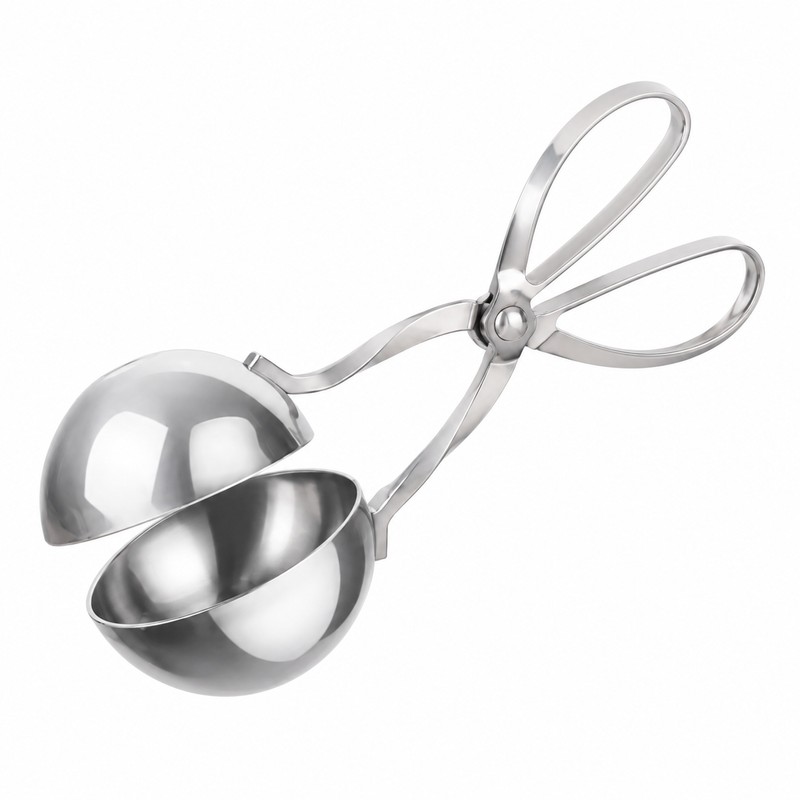 Stainless Steel Meatball Maker Tool – Non-Stick Scissor Scoop for