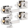 Probrico Square Entry Levers and Single Cylinder Deadbolts Combo Pack,