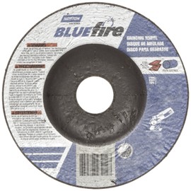 Norton Blue Fire Plus Depressed Center Abrasive Wheel, Type 27, Zirconia Alumina and Aluminum Oxide, 7/8" Arbor, 4-1/2" Diameter x 1/4" Thickness (Pack of 25)