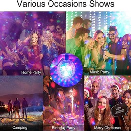 XGHJ 4Pcs Colorful Rotating Magic Ball Light Plug in Disco Ball Light Bulb with Sockets,Magic Ball RGB LED Stage Light for Home Room Dance Parties