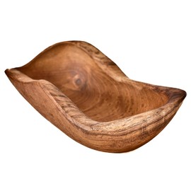 Windalf Galina Rustic Bowl 17 cm Teak Wood Jewellery Bowl Key Tray Handmade Root Wood